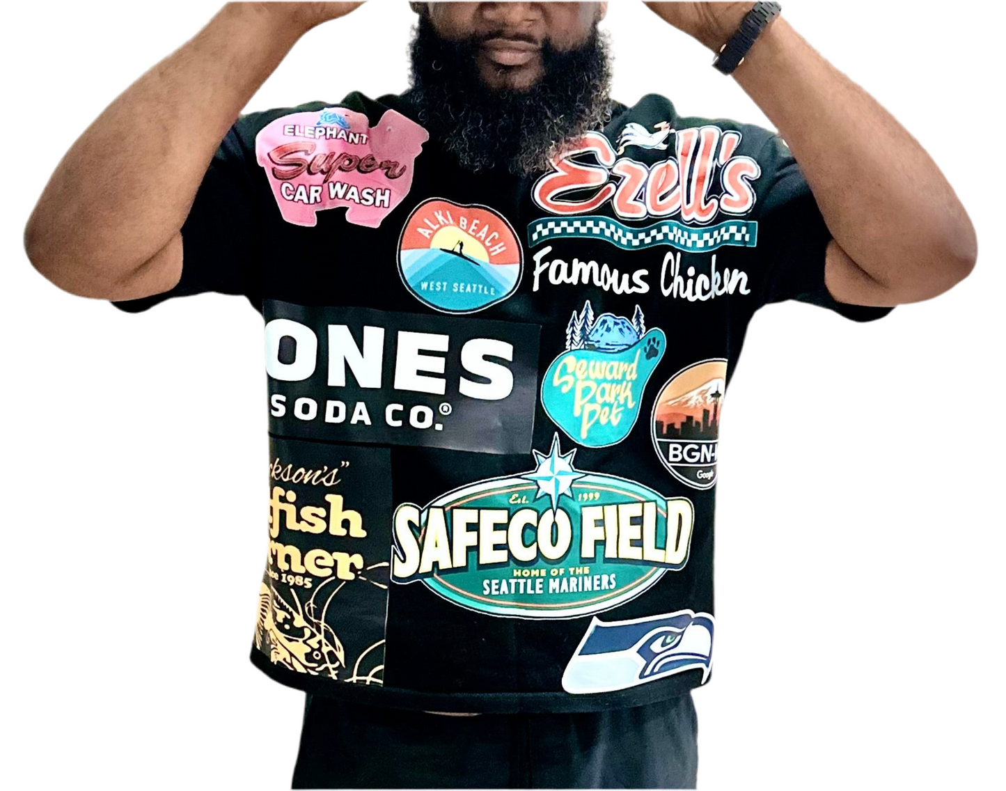 The Seattle Patchwork Tee | "City of Seattle" Icon Collage Shirt # 2