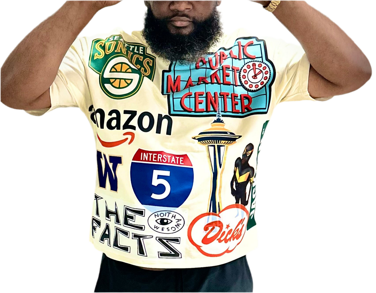 The Seattle Patchwork Tee | "City of Seattle" Icon Collage Shirt