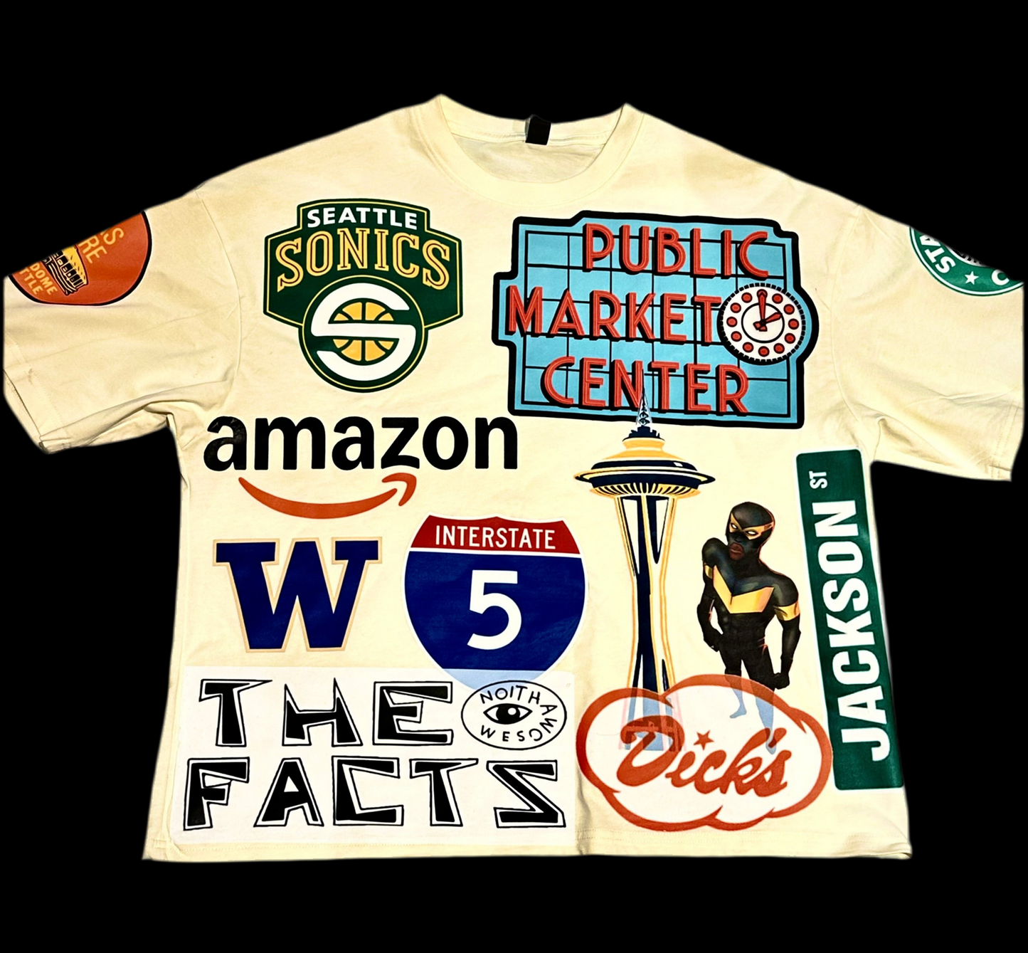 The Seattle Patchwork Tee | "City of Seattle" Icon Collage Shirt
